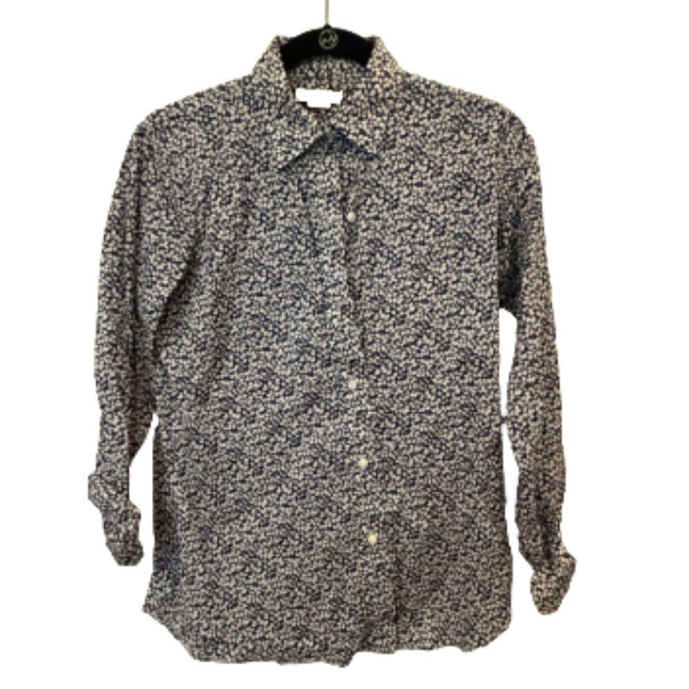 Ann Mashburn Floral Button-Down Blouse - Size Medium